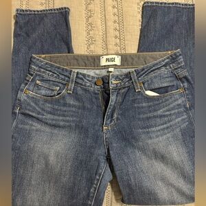 PAIGE Women's Classic Blue Straight Leg Jeans